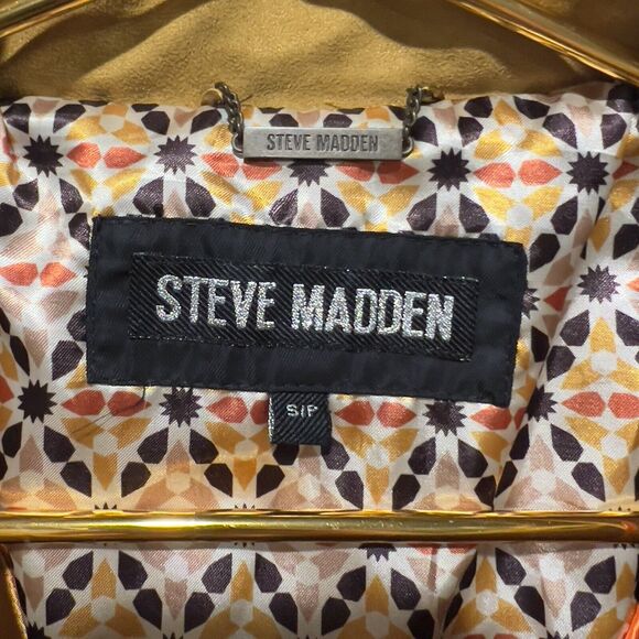 Steve Madden Women SZ S Rust Brown Double Breasted Faux Suede Trench Coat lined - Picture 6 of 12